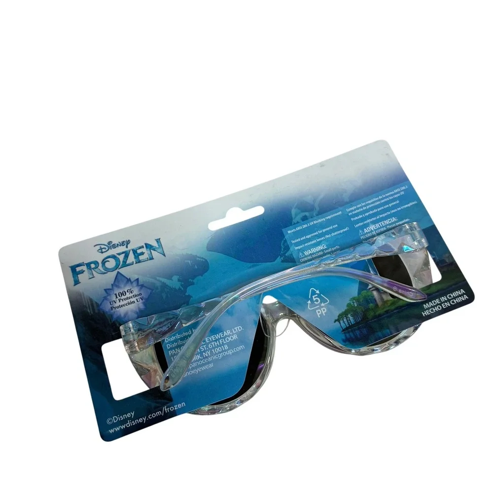 Disney Frozen Kids Sunglasses Clear Ice Faceted Frame 100% UV Protection NWT